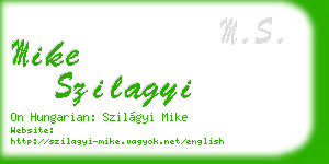 mike szilagyi business card